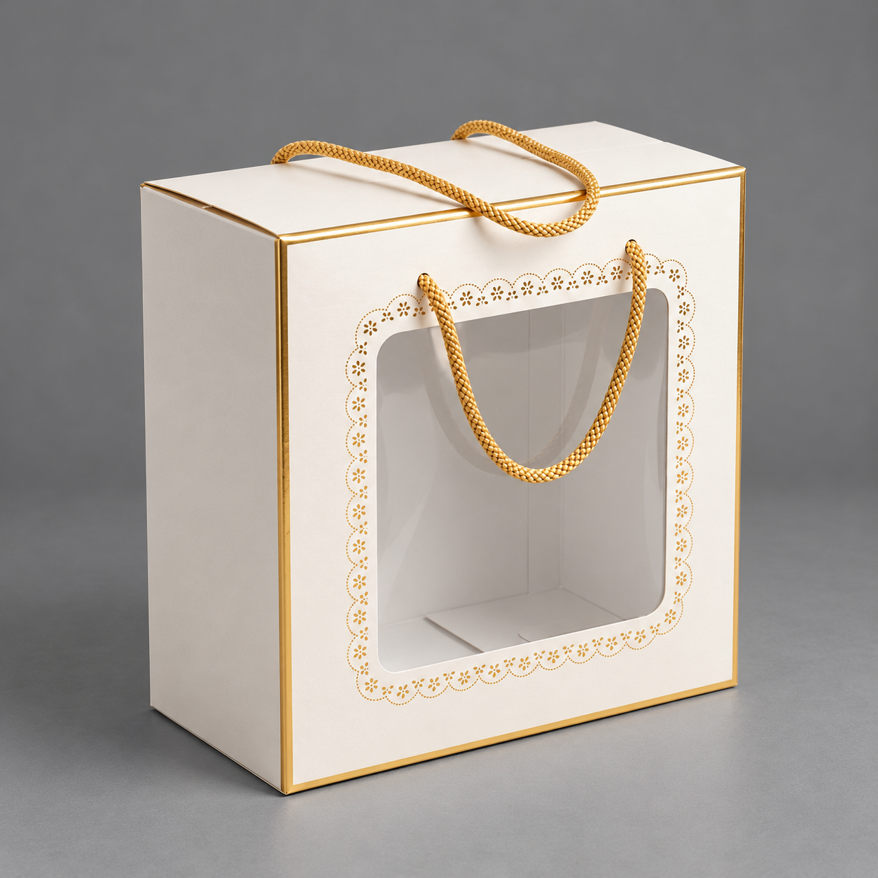 Window Gift Box – White & Gold
