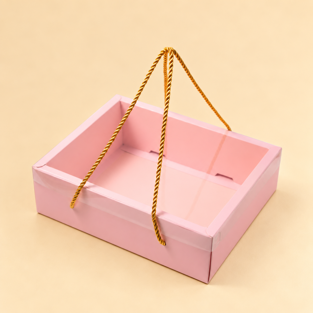 Open Rope Handle Gift Box – Pink