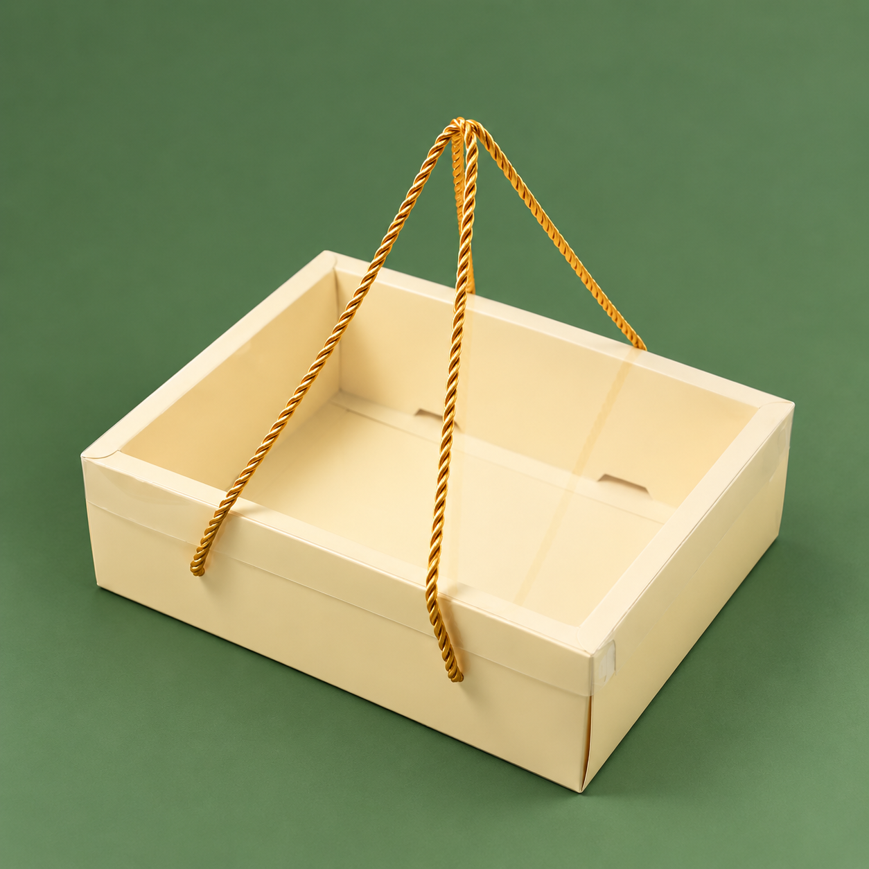 Open Rope Handle Gift Box – Cream