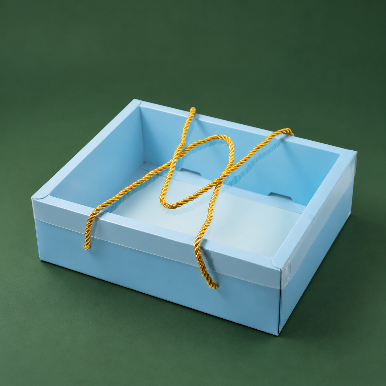 Open Rope Handle Gift Box – Blue
